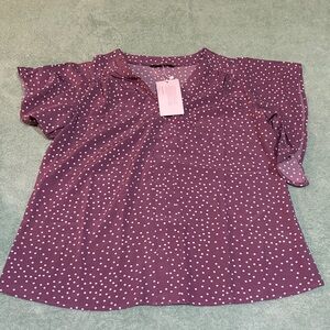 BloomChic Purple Polka Dot Blouse